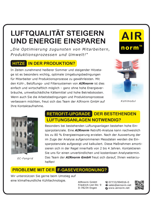 Vorschau: AIRnorm – Anzeige Südkurier 2024